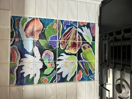 Tile Painting for Kitchen Backsplash